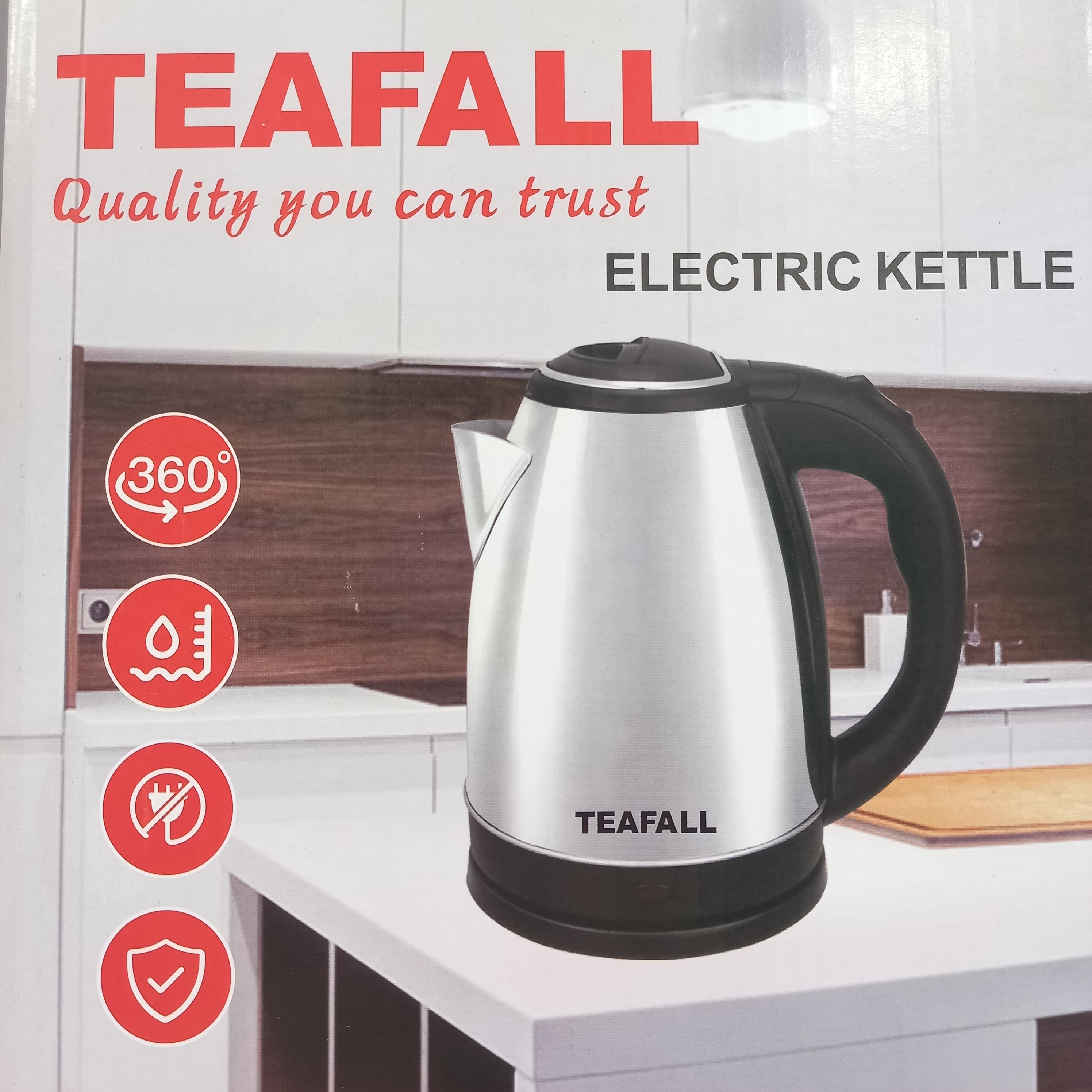 کتری برقی تفال TEAFAELL اصلی 1500 وات دو لیتری وارداتی استیل ، کتر برقی استیل ، کتری استیل ، چای ساز  برقی ، پس کرایه