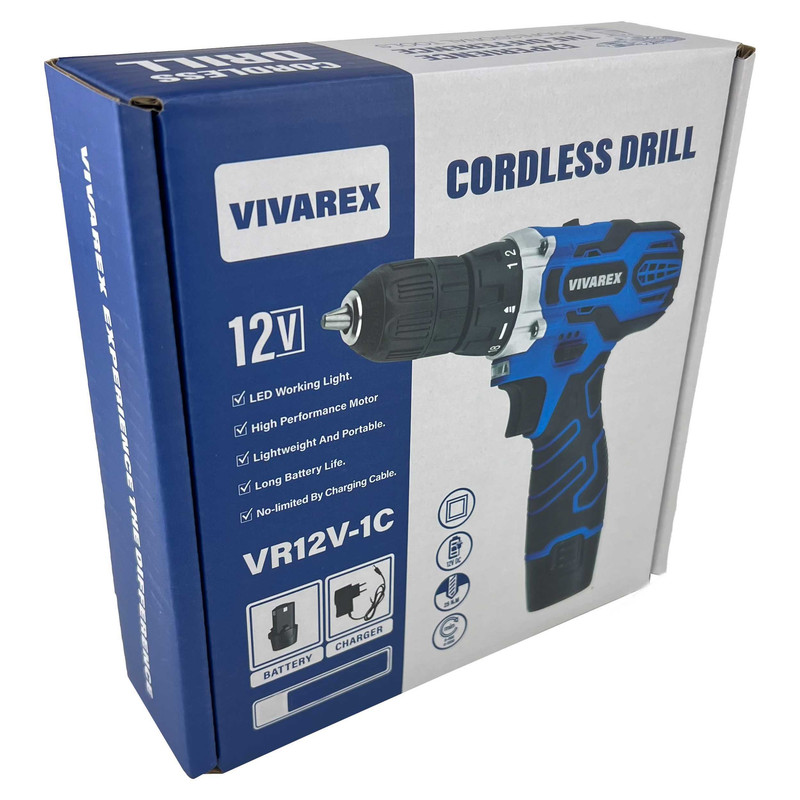 پیچ گوشتی شارژی ویوارکس مدل VR12V-1C-BLUE
