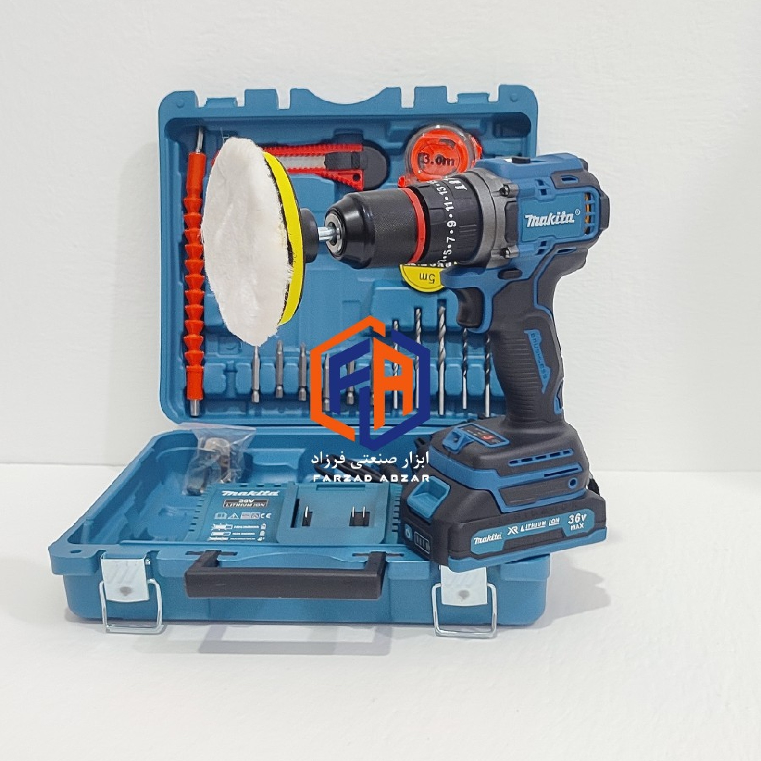 دریل شارژی موتور براشلس ماکیتا نیم پک مدل 36 ولت مدل MAKITA 36V