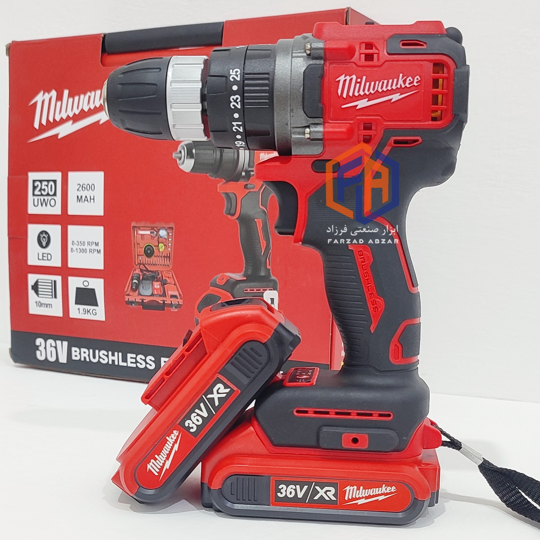 دریل شارژی موتور براشلس میلواکی مدلMilwaukee 36V Brushless