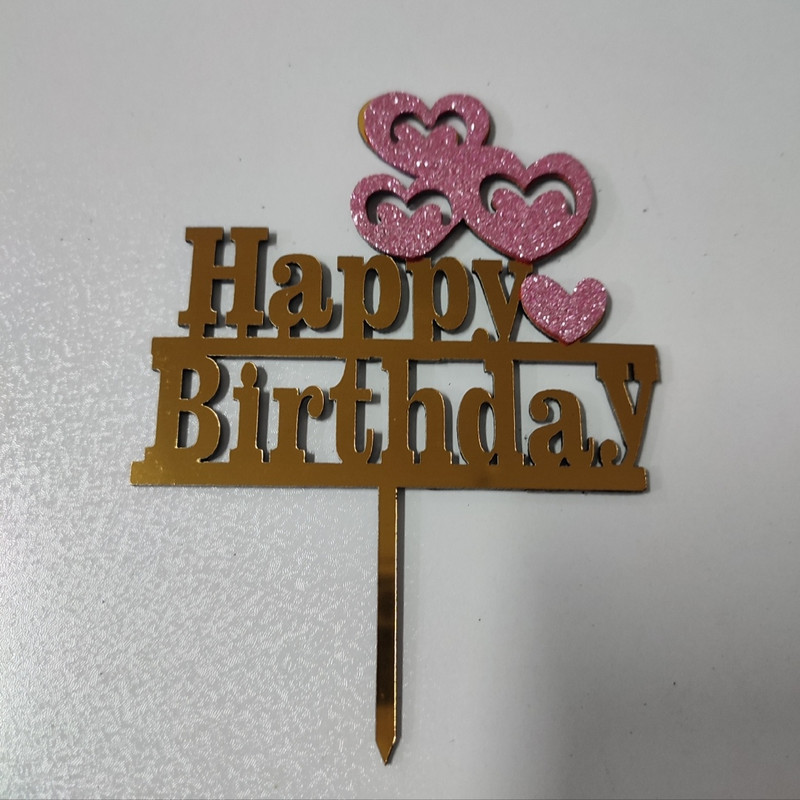 تاپر مدل قلب happy birthday بسته 5 عددی