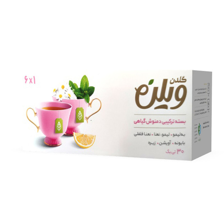 بسته ترکیبی دمنوش گیاهی 1x6 گلدن ویلن بسته 30 عددی